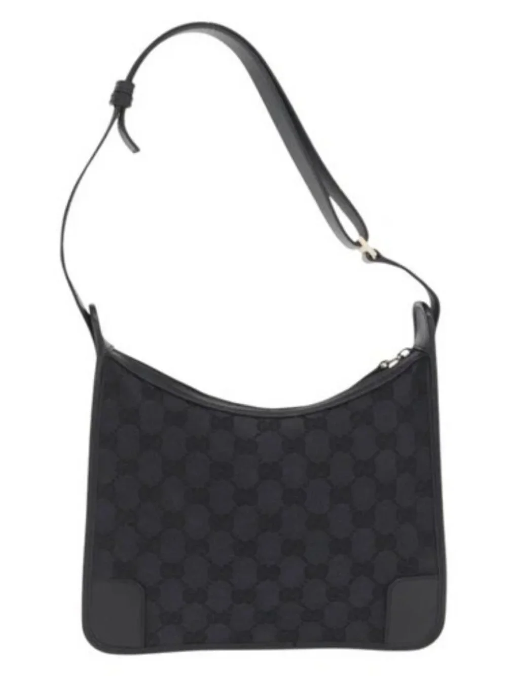 GUCCI GG Canvas Shoulder Bag Black Silver 001 - Picture 3 of 16